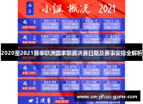 2020至2021赛季欧洲国家联赛决赛日期及赛事安排全解析