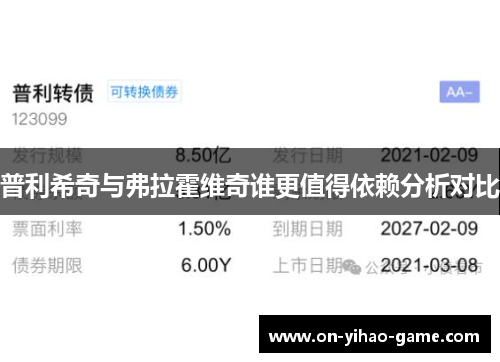 普利希奇与弗拉霍维奇谁更值得依赖分析对比