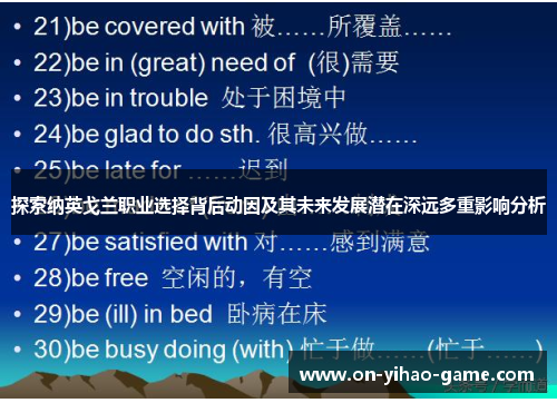 探索纳英戈兰职业选择背后动因及其未来发展潜在深远多重影响分析